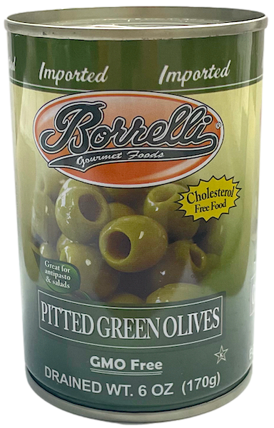 GREEN OLIVES, PITTED