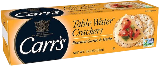 TABLE WATER CRACKERS, GARLIC HERB