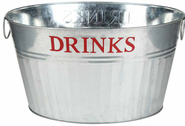 GALVANIZED OVAL PARTY DRINKS TUB