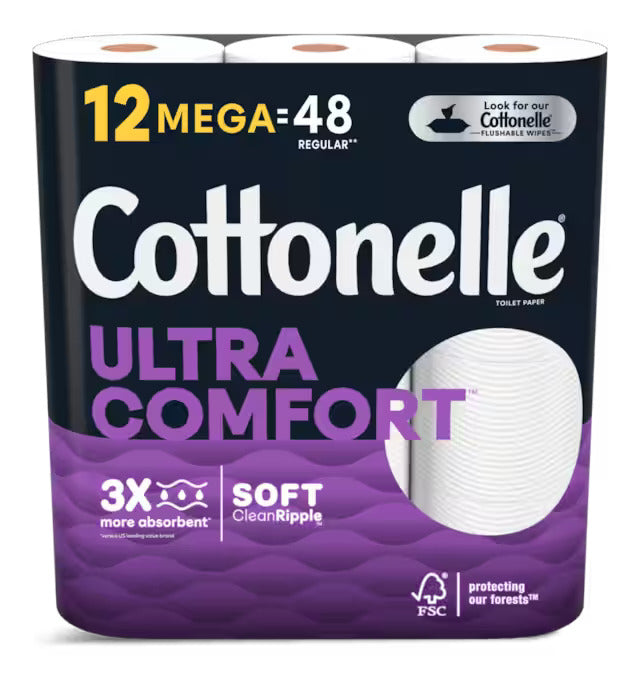 Cottonelle Mega 12 Roll Toilet Paper
